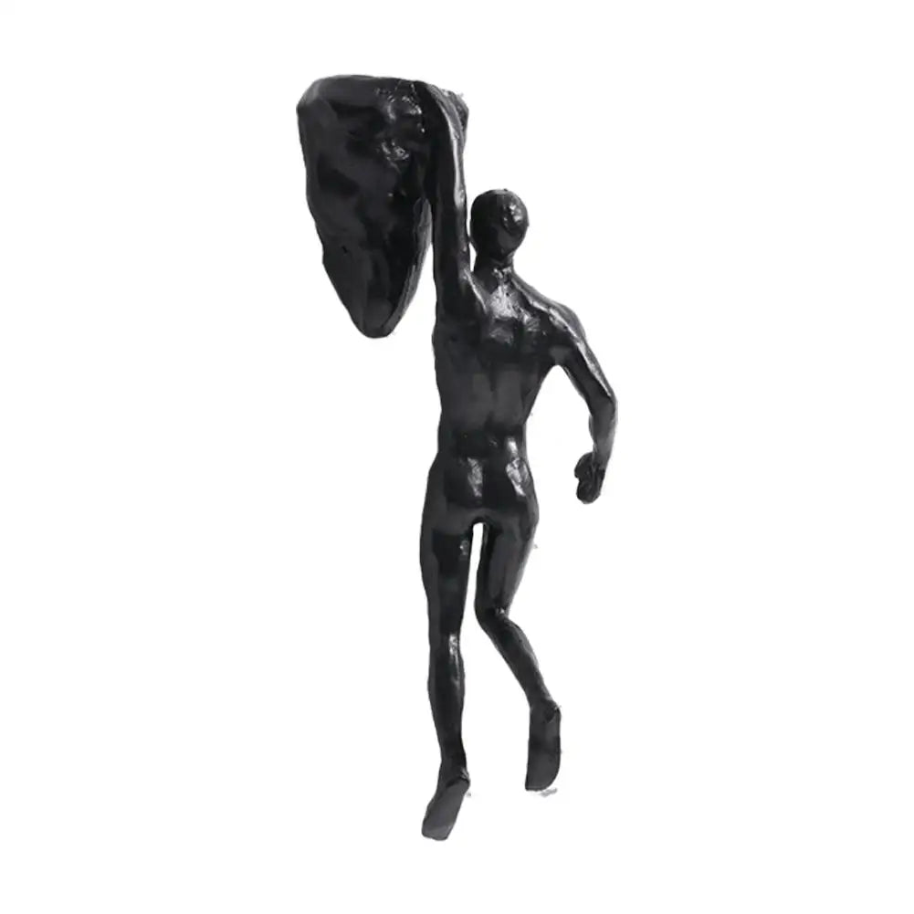 Athlete Rock Climbing Man Resin Background Wall Hanging Decoration Sculpture Statue Figures Creative Rock Climber Statue Pendan Oasis Select E