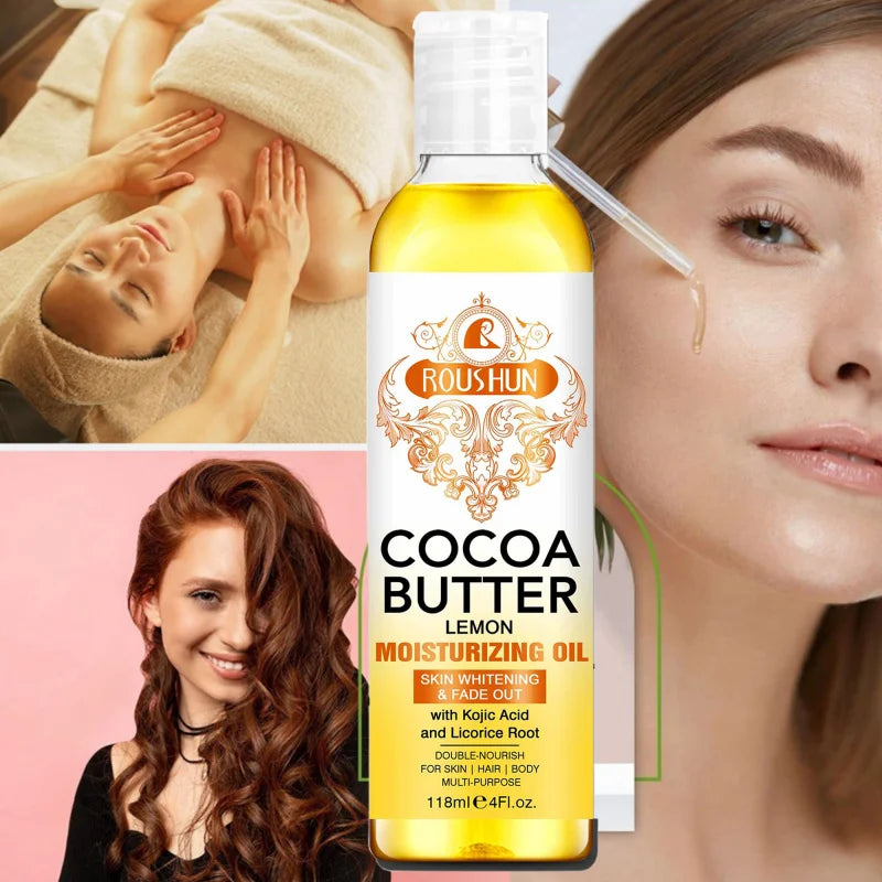 ROUSHUN 118ml Cocoa Butter Body Oil – Moisturizing Skin Care