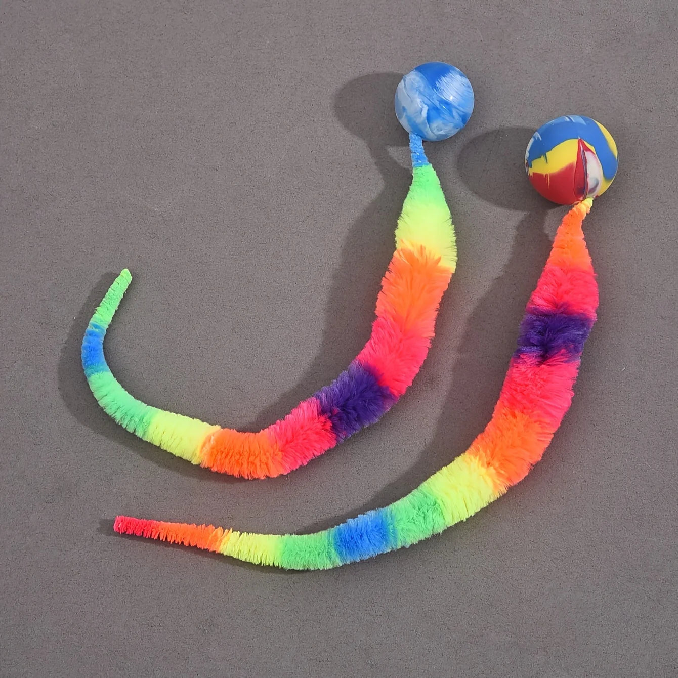 3CS Cat interactive toys Tickle Cat Colorful bouncing ball Pet supplies Puzzle teasing indoor cat caterpillar elastic toy Oasis Select