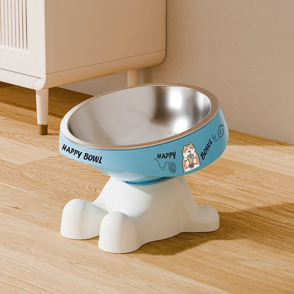 Elevated Stainless Steel Cat Bowl | Non-Slip Anti-Tip Base