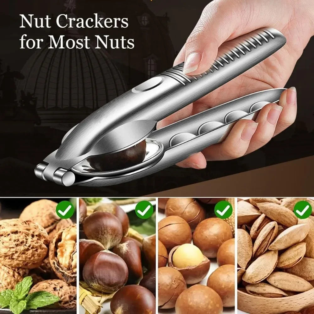 Chestnut Clip Nutcracker Opener Quick Clip Nuts Peeler Shelling Walnut Cracker Sheller Stainless Steel Accessories Kitchen Tool Oasis Select