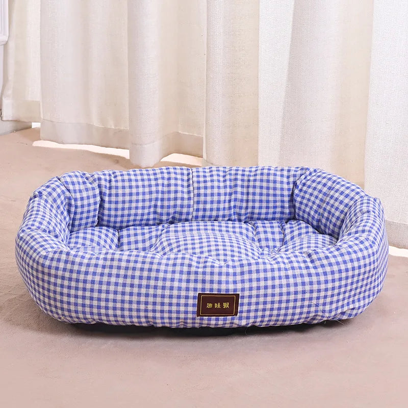 Universal Dog Kennel for Four Seasons, Soft Kennel for Kittens, and Spring and Autumn Sleeping Pads for Dogs and Cats Oasis Select Blue 2XL 100x76cm
