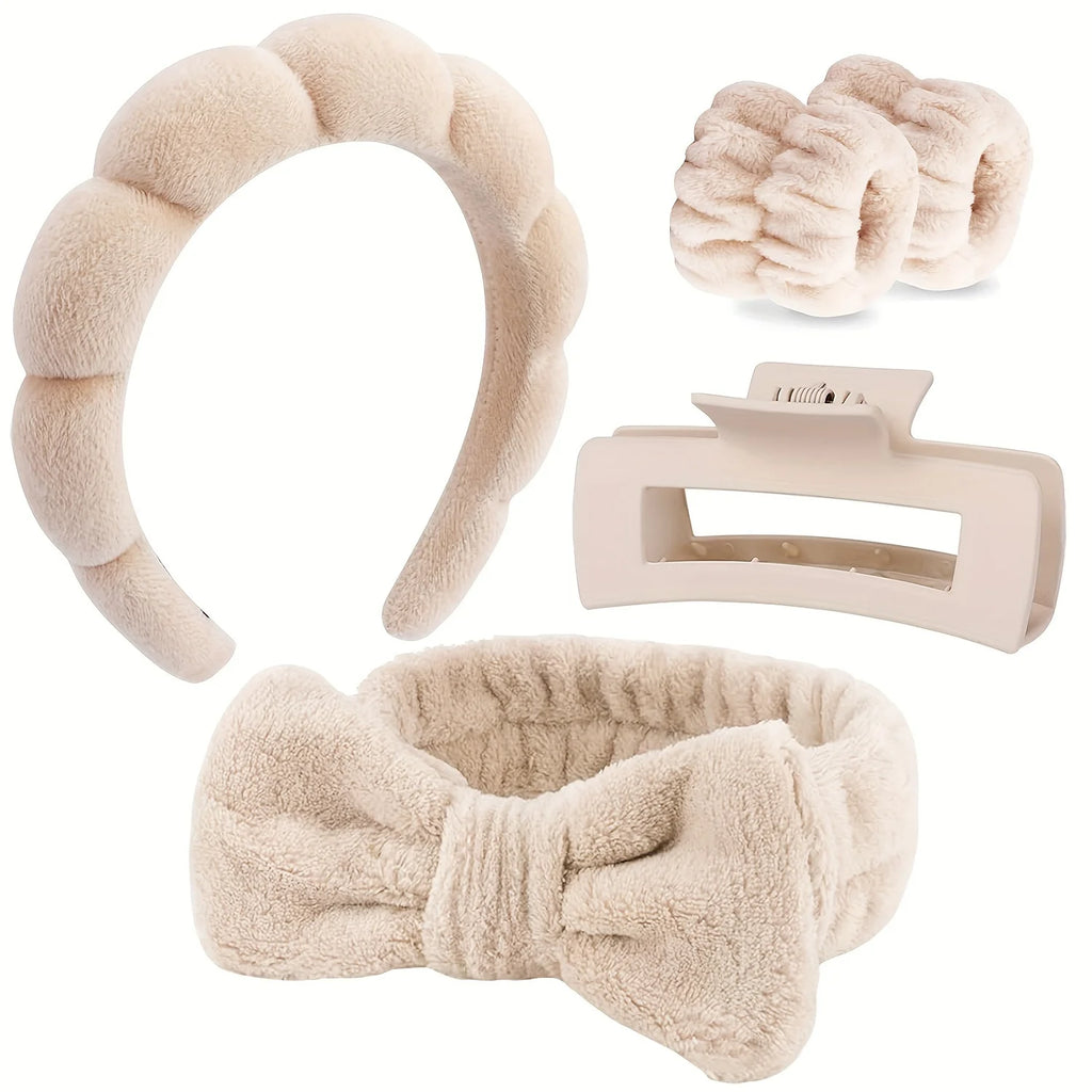 5PCS Spa Headbands and Bracelets, Including Hairpins, Face Wash and Skincare Headbands, Waterproof Makeup Headbands Oasis Select
