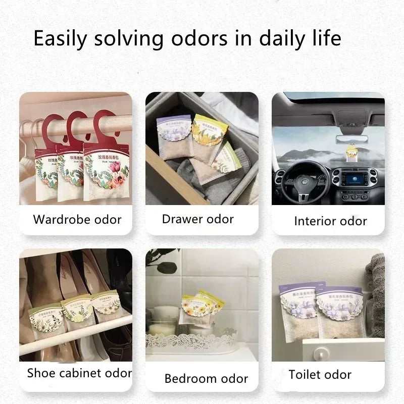 5packs Natural Air Fresheners Fragrant Hangable Deodorizing Paper Wardrobe Sachets Aromatherapy Bag Spices Bags Cabinet Oasis Select