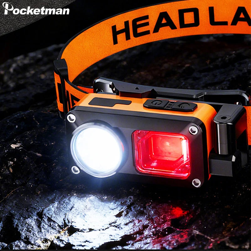 USB Rechargeable LED Headlamp Motion Activated Headlight Ultra-Lightweight Waterproof Head Flashlight with Adjustable Headband Oasis Select Default Title