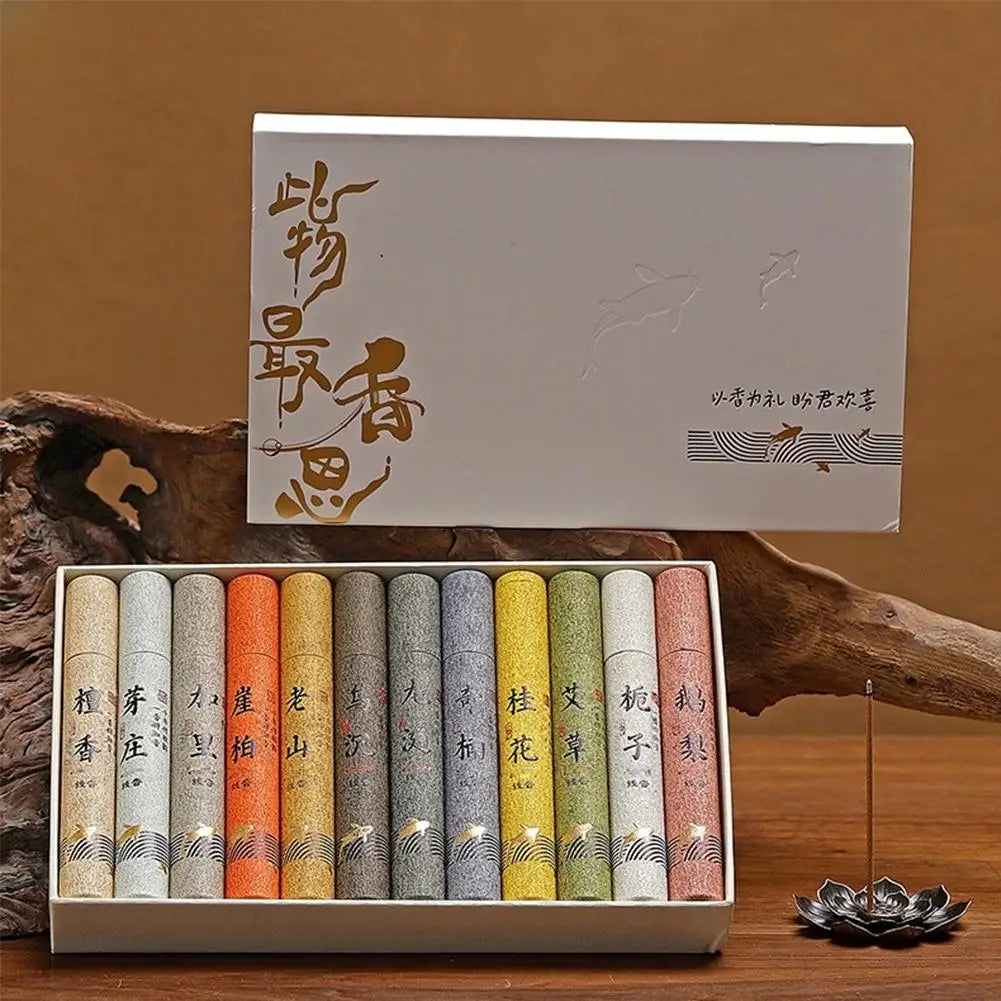 Chinese 12-Scent Incense Stick Gift Box | Aromatherapy Set