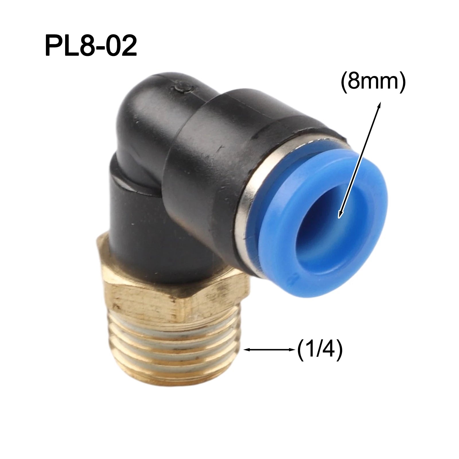 Pneumatic Quick Connector Air Fittings Thread Elbow Adapter PL4-16mm Hose Tube Elbow Air Hose Fittings Quick Connector Oasis Select PL8-02