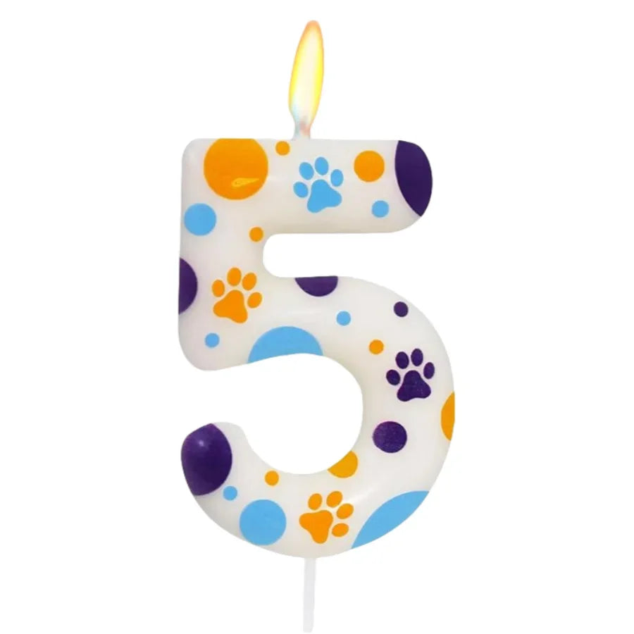 Birthday Candles Blue Dog Paw Themed Print Birthday Party Supplies Paw Cake Topper Decorations Birthday Oasis Select 5
