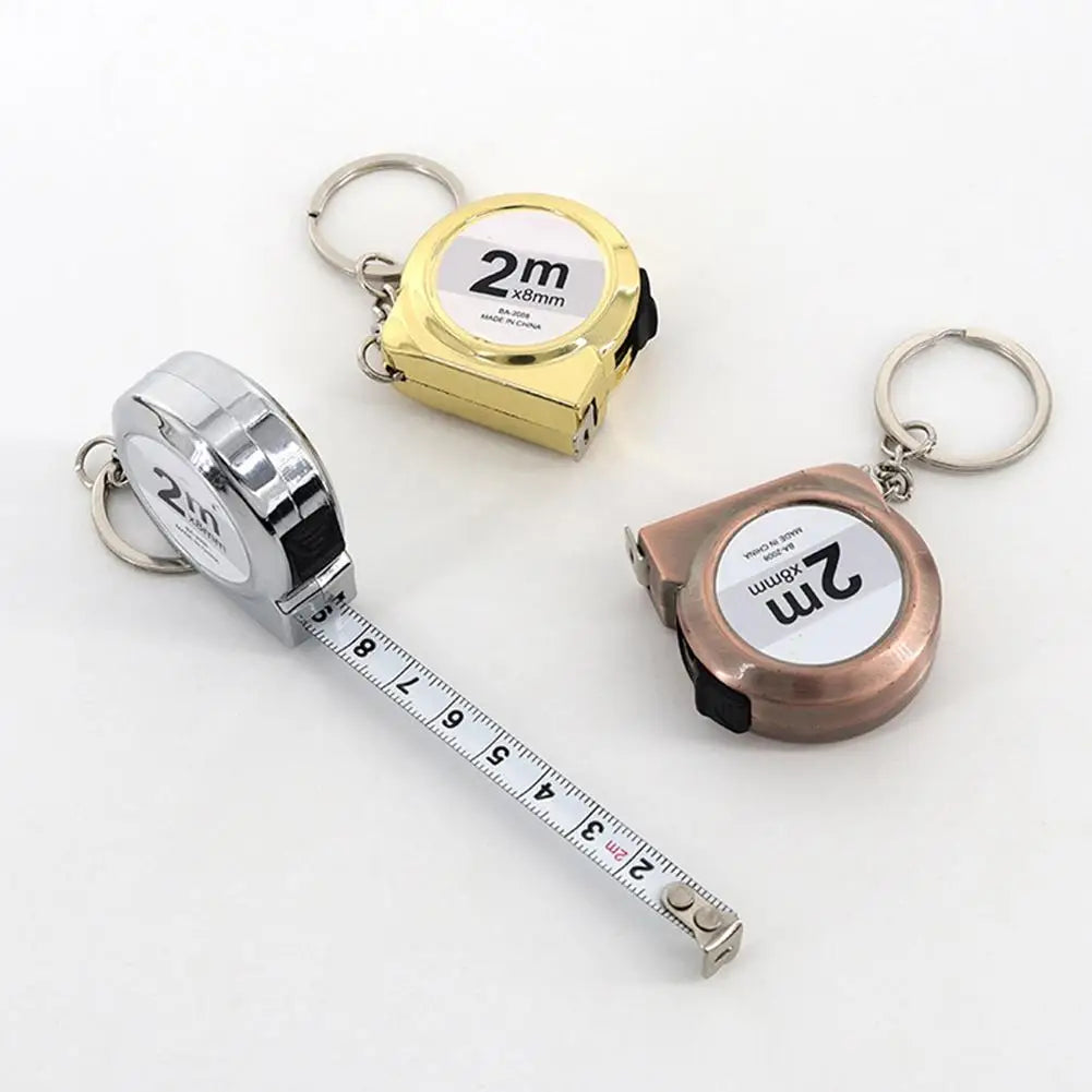 Snail Mini Tape Measure Keychain – 2M Dual-Scale Steel Ruler
