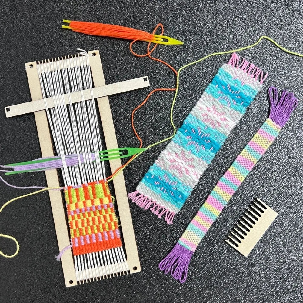 Wooden Mini Loom Kit – DIY Hand Weaving Frame for Yarn Crafts