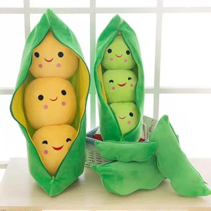 25CM Cute Children's Baby Plush Peas Filled Plant Doll Toy Children Kawaii Quality Pea-shaped Pillow Toy Boy Girl Gift Oasis Select