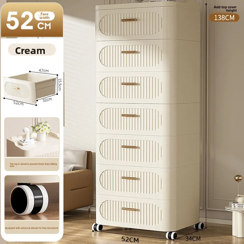 20-52Cm slit narrow side cabinet crevice drawer storage cabinet kitchen rack removable multi-layer cabinet Oasis Select Seventh floor