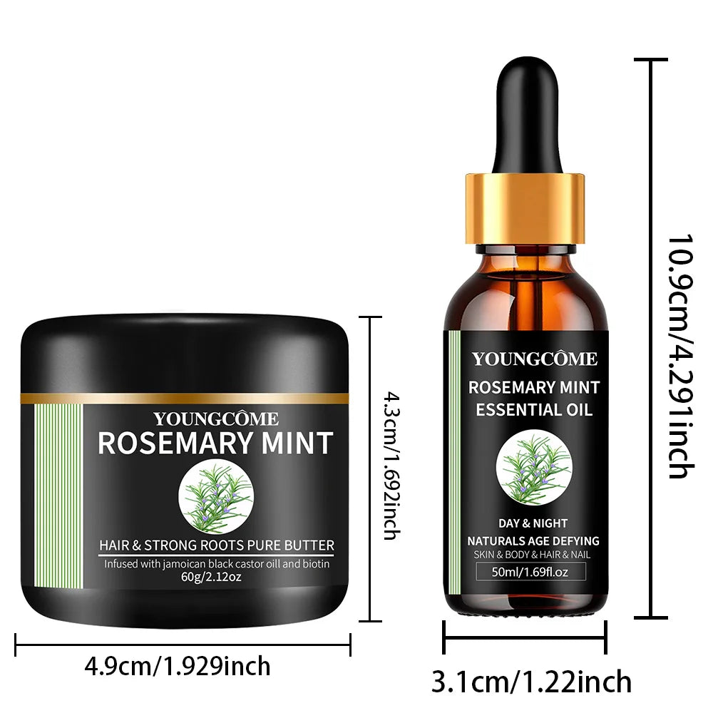 YOUNGCOME Rosemary Mint Hair Growth Oil & Film Treatment Hair Growth Oil Oasis Select Hair Film Oil Set-B