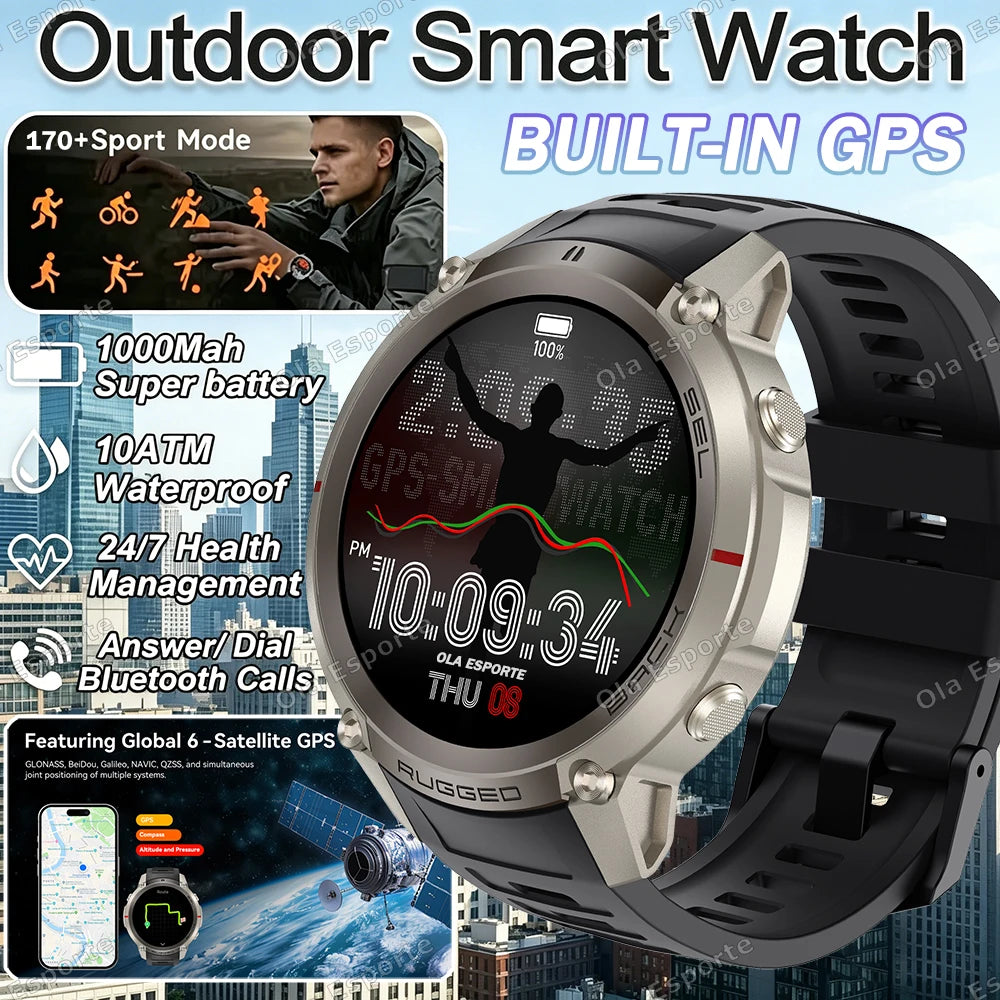 Ola Esporte GPS Smart Watch AMOLED 5ATM 170+ Sports HD Call
