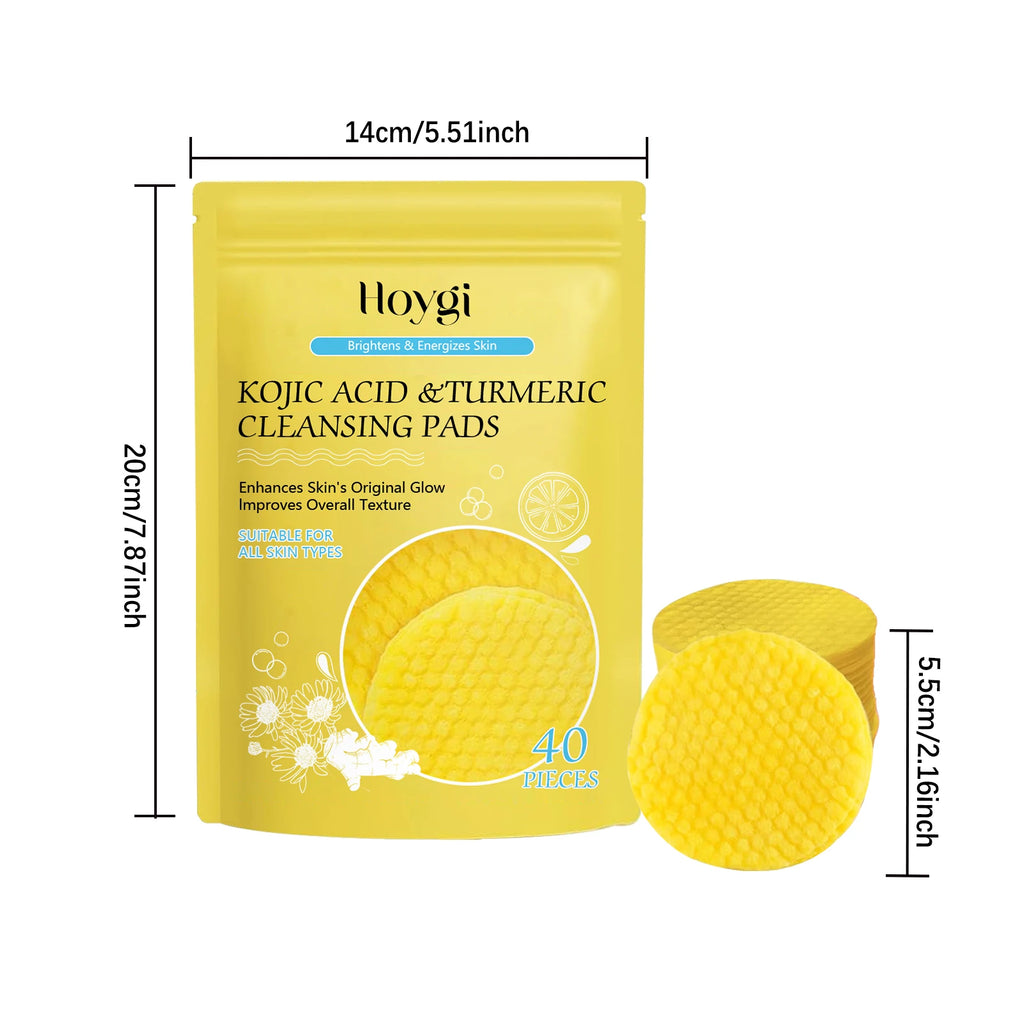 Turmeric Kojic Acid Cleansing Pad Pore Cleanser Makeup Remover Exfoliator Oil Control Brightening Smooth Facial Washing Sponge Oasis Select