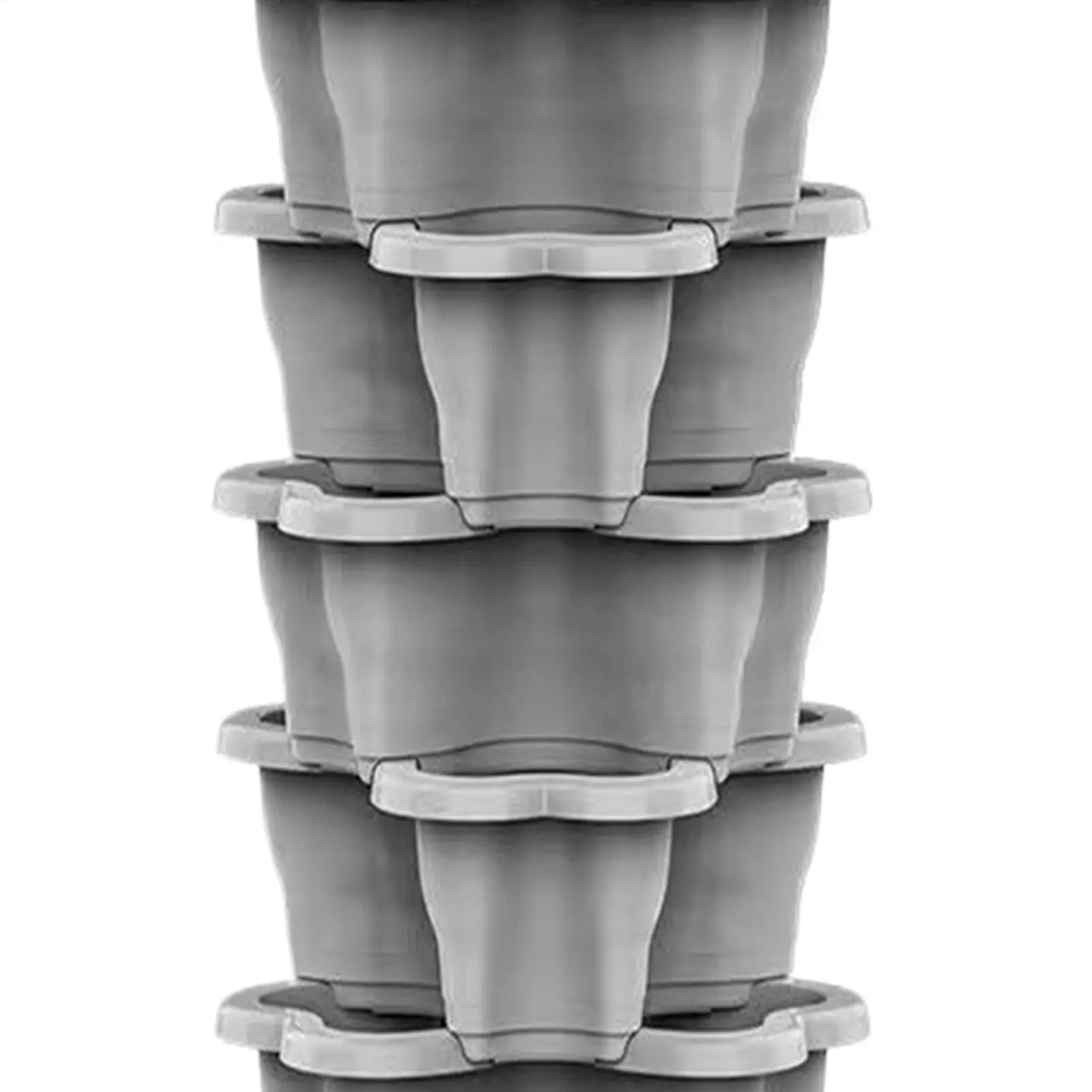 6 Tier Vertical Tower Stackable FlowerPot Multi-layer Plastic Flower Pot with Movable Casters Strawberry Planter Tower Home Gard Oasis Select