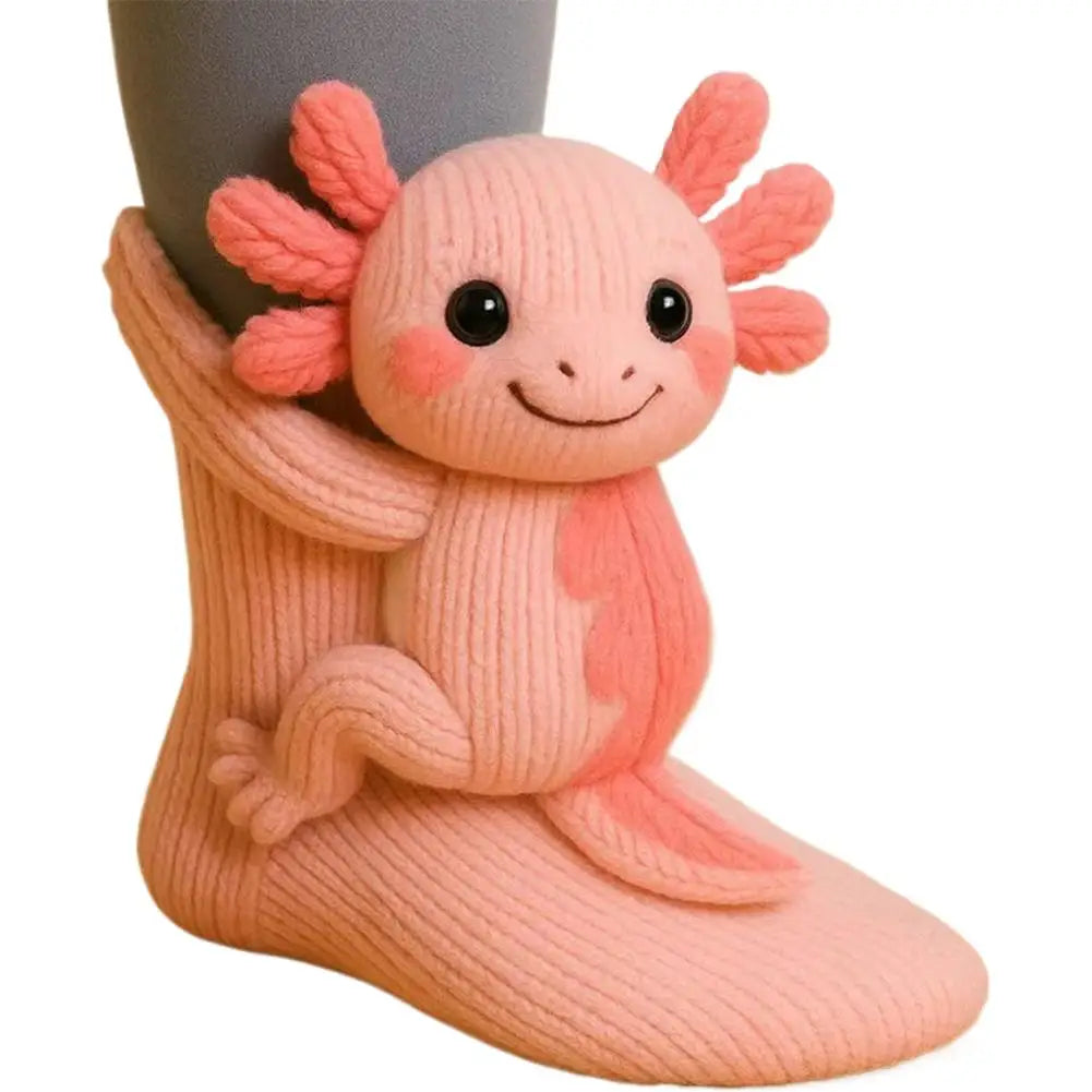 3D Knit Animal Socks Cute Floor Socks Hand Crocheted Double Layer Warm Sock with Cute Rabbit Panda Animals Christmas Gifts Oasis Select 07 35-39