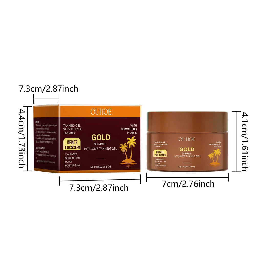 100G Intensive Tanning Lotion Enhance Golden Shimmer Sunless Gentle Tanning Moisturizing Prevent Dryness Nourishing Tanning Gel Oasis Select