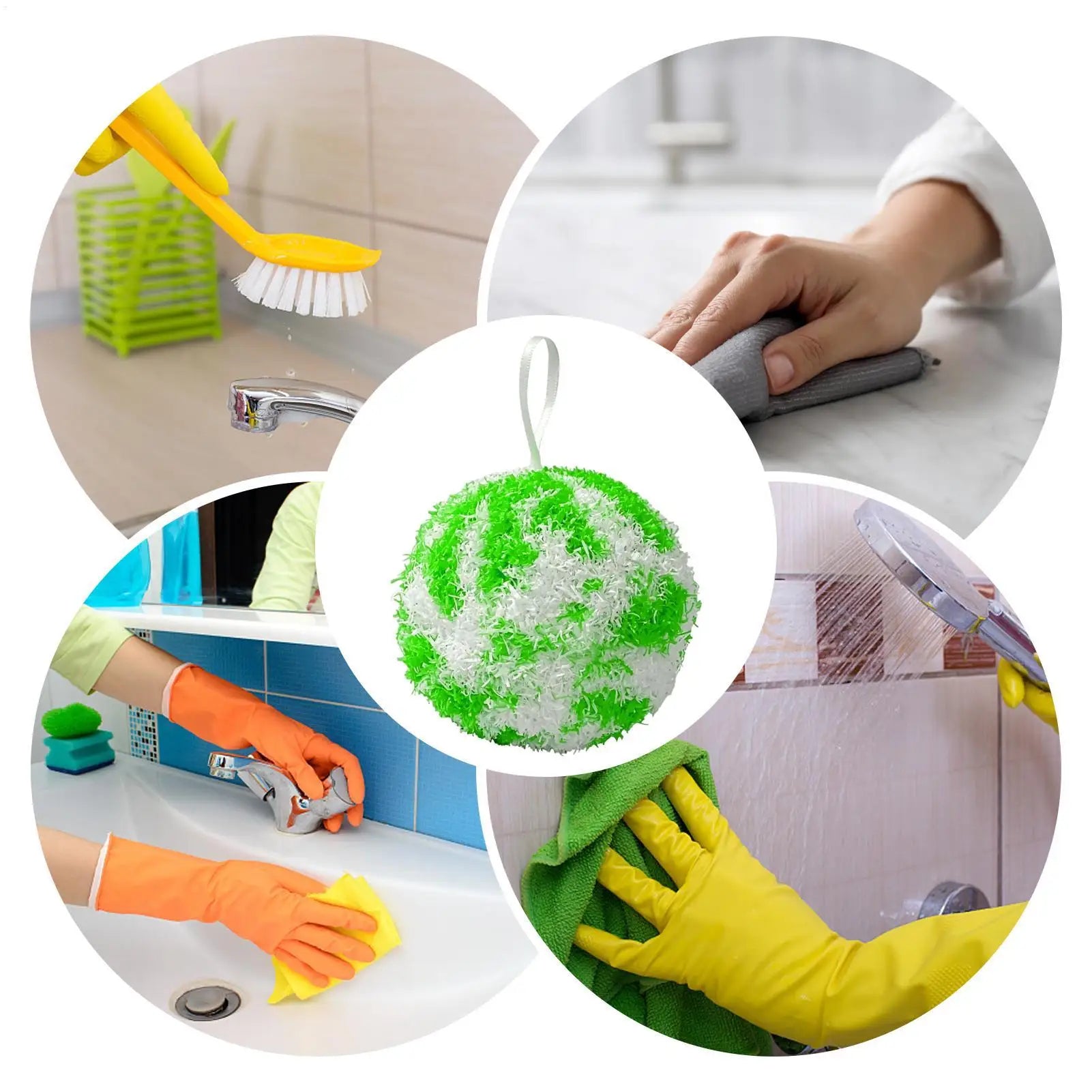 1PC Nano Cleaning Ball for Quick Cleaning Kitchen Stains Colorful Stripes Balls with Hanging Rope Household Cleaning Tools Oasis Select