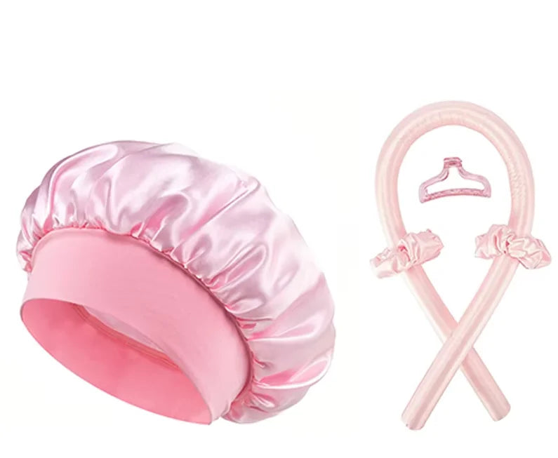 Satin Sleep Hair Bonnet Cap – Frizz-Free Night Cap for Women Satin Sleep Bonnet Oasis Select pink set