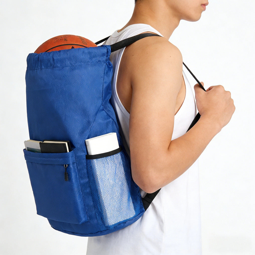 Water Resistant Nylon Drawstring Sports Backpack with Tassel Zipper Utility Pocket Lightweight Gym Sack for Travel Outdoor Oasis Select