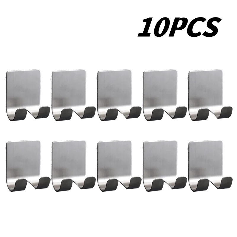 1-15PCS No-Punch Razor Holder Adhesive Razor Storage Hook Bathroom Razor Waterproof Wall Hook Bathroom Shelf Razor Holder Oasis Select Sliver 10PCS