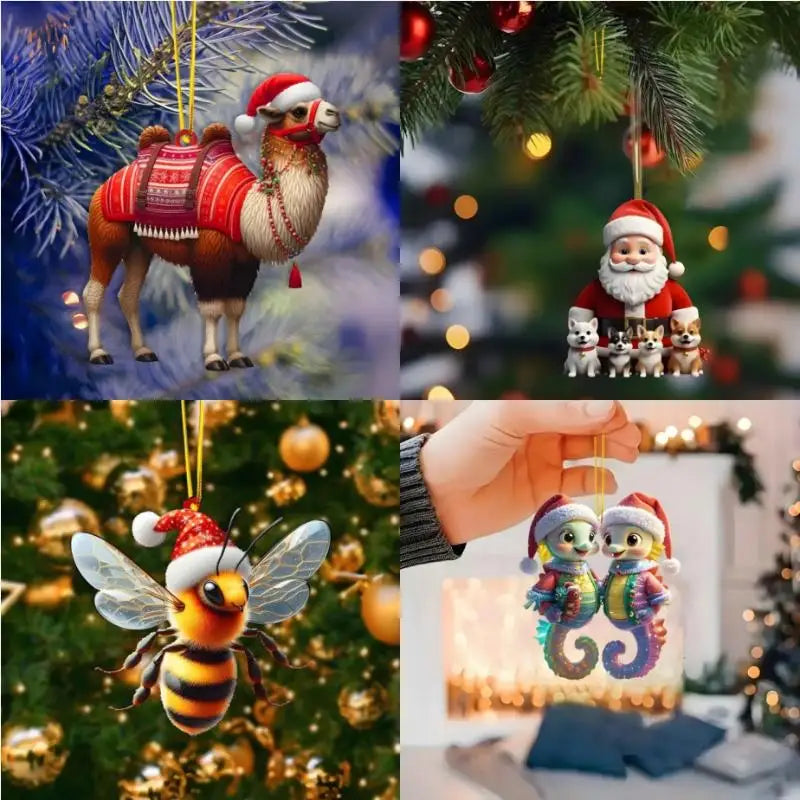 Acrylic Christmas Tree Hanging Ornament | 2D Flat Xmas Pendant