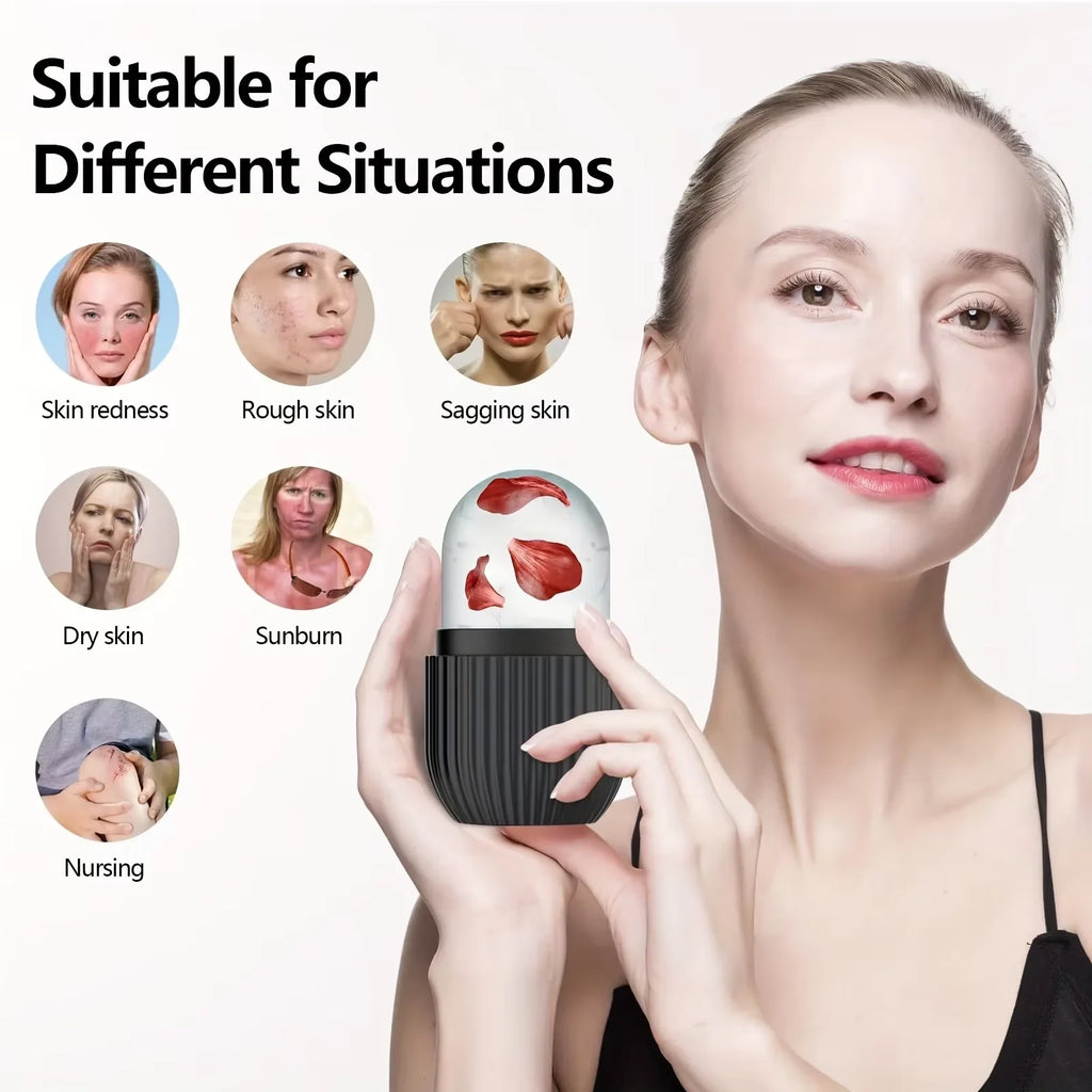 Silicone Ice Roller Massager for Face & Eyes | Cooling Skin Care Ice Roller Massager Oasis Select