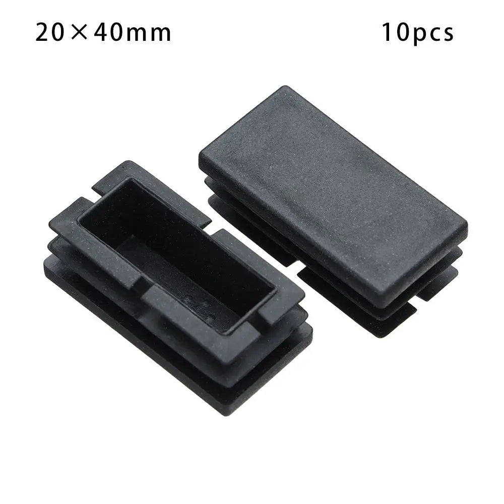 10Pcs Plastic Black Chair Feet Tube Cap Furniture Non-slip Foot Protective Pad Steel Rectangular Tube Plug Dust-Proof Foot Cover Oasis Select 20 40mm
