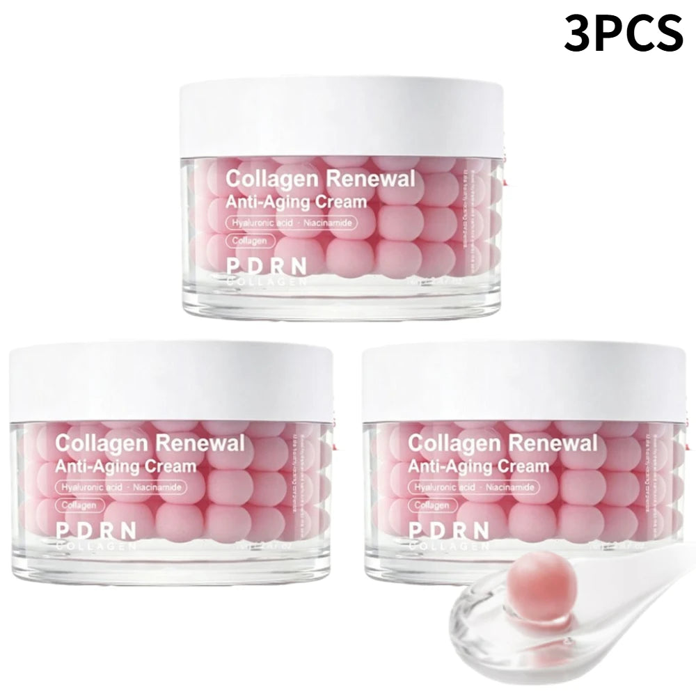 PDRN Pink Collagen Renewal Anti-Aging Cream Capsule Facial Cream Moisturizing Firming Enhance Skin Elasticity for All Skin Types Oasis Select 3PCS