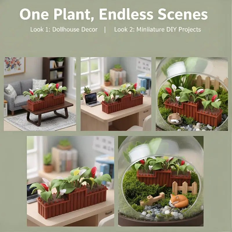 1/12 Miniature Calla Lily Potted Plant | Dollhouse Decor