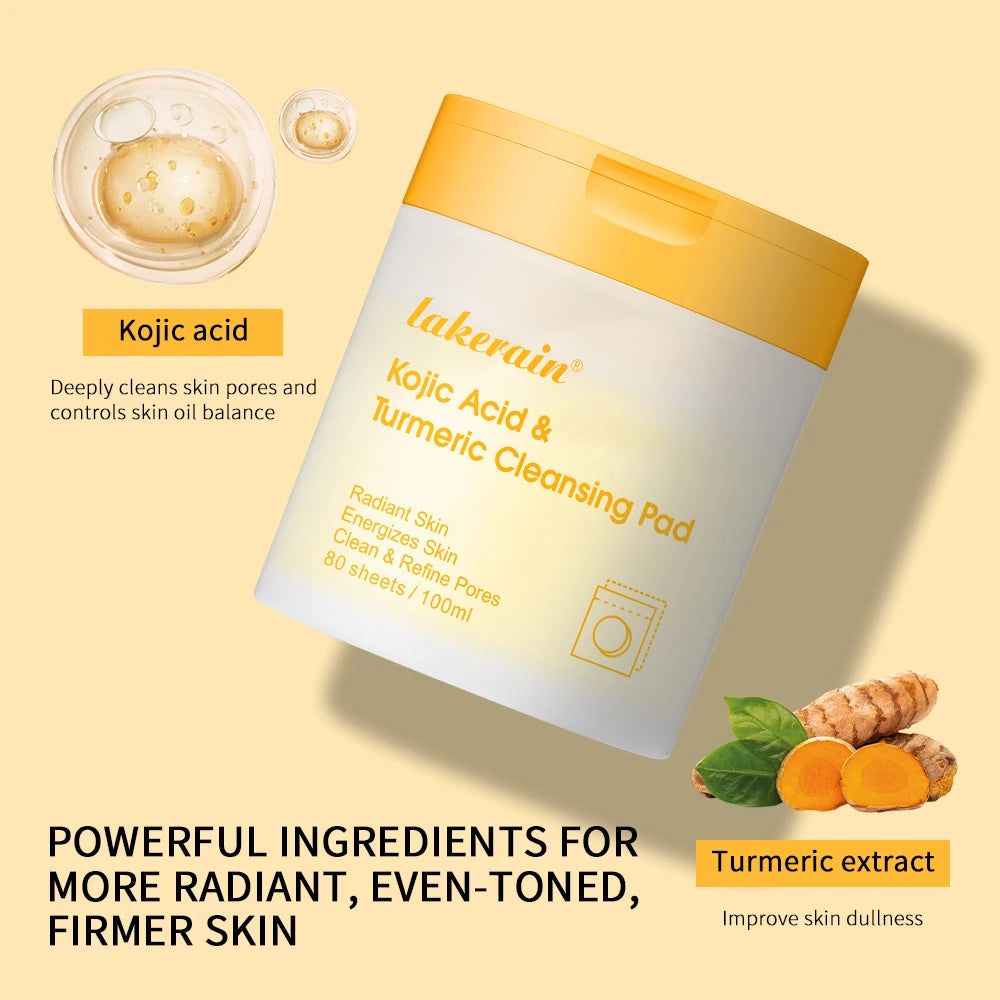 Kojic Acid And Turmeric Cleansing Pad Exfoliate Lighten Acne Scars Unclog Pores Turmeric Cleansing Pad Dark Spots With Glycerol Oasis Select