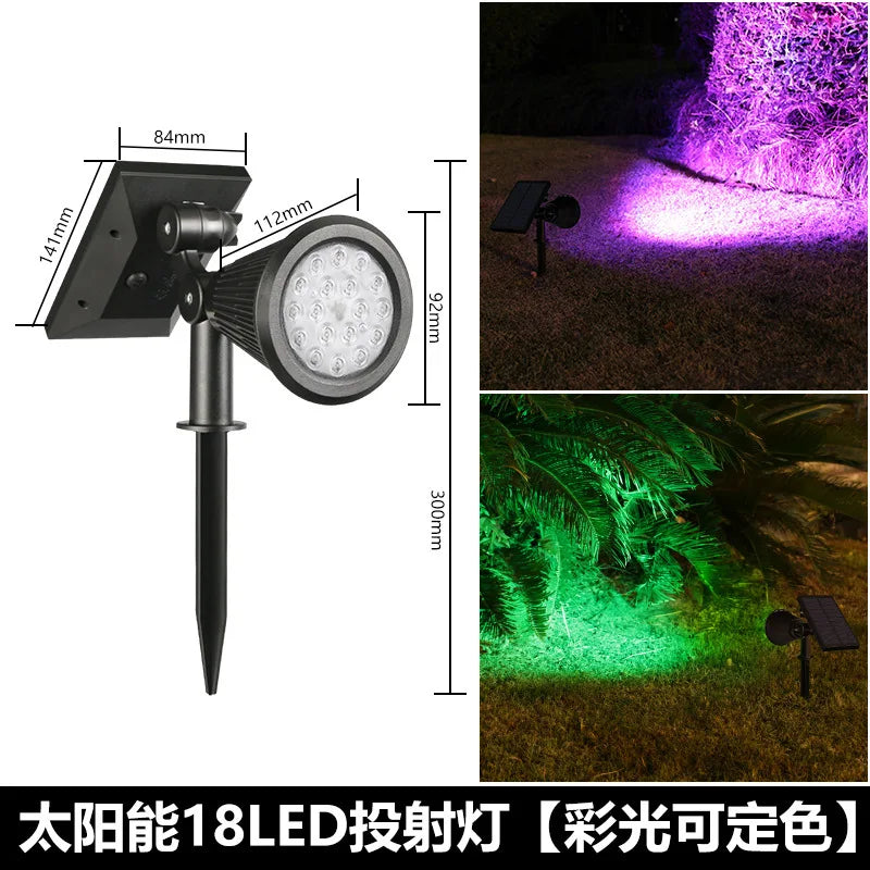Solar Spotlights Dual Use Tree Light Outdoor Super Bright Landscape Light Garden Garden Villa Decorative Spotlights Lawn Oasis Select 18 LED RGB light