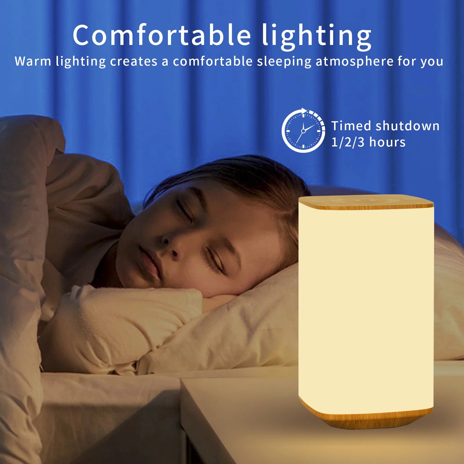 USB Rechargeable Touch Table Lamp RGB Color Changing Night Light with Remote Control Bedside Table Lamp for Bedroom Living Room Oasis Select