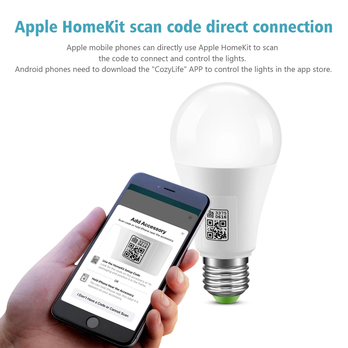 Smart Bulb E27 E14 GU10 Bubble Dimmable LED Light Siri Voice Control Bulb RGBCW AC85-265V Smart Home Bulb for Alexa Google Home Oasis Select