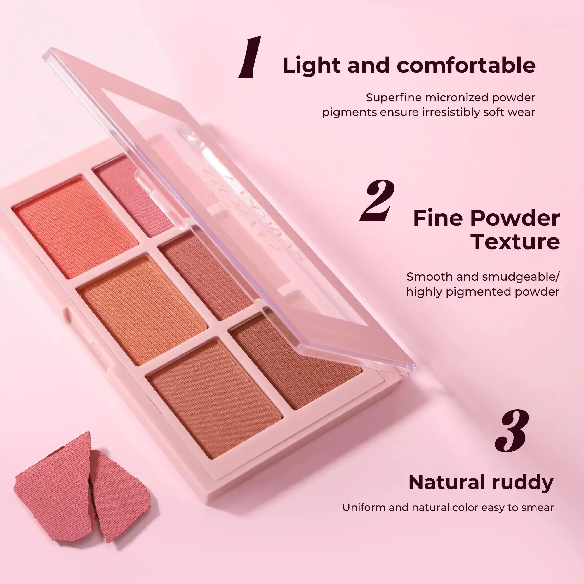Handaiyan Long-Wear Blush Palette – Velvet Finish & Buildable Color