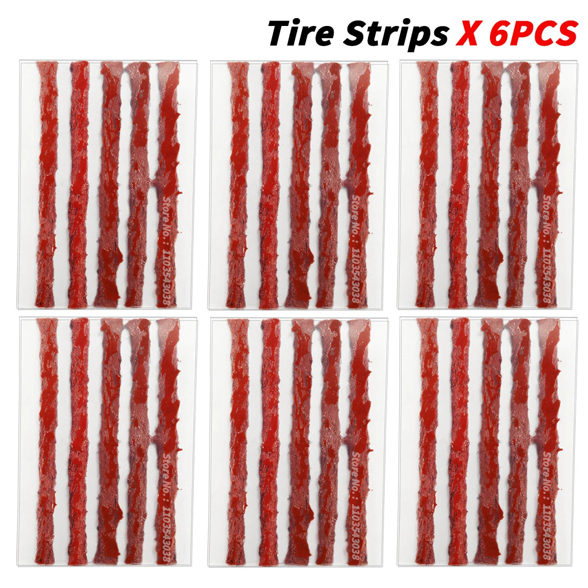 Car Tire Repair Kit Puncture Plug Tools Tyre Puncture Emergency for Universal Tire Strips Stiring Glue Repair Tool Kit Oasis Select Tire Strips-6PCS