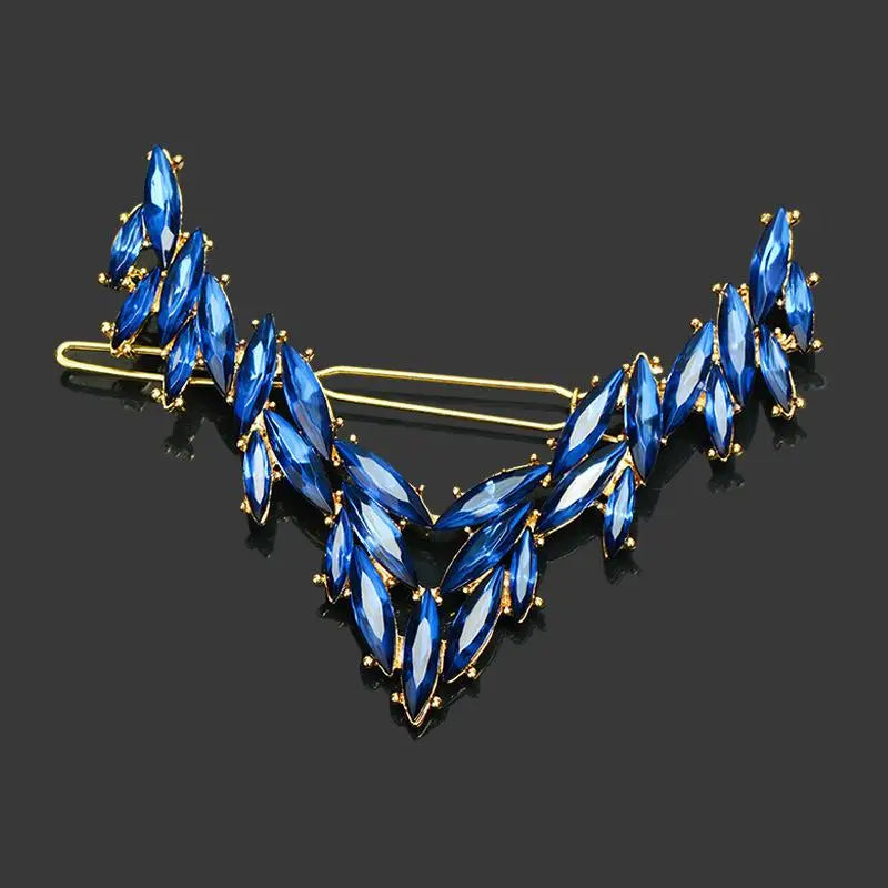 Korean V-Shape Crystal Hair Clip – Luxury Rhinestone Hairpin Crystal Hair Clip Oasis Select A3
