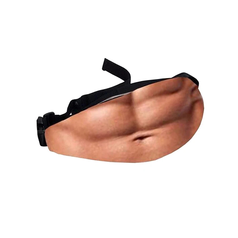 Funny Dad Bod Money Belt Bag Men Travel Bags Flesh Color Creative Fanny Pack Beer Fat Belly Bum Pouch Waist Bag Oasis Select A6