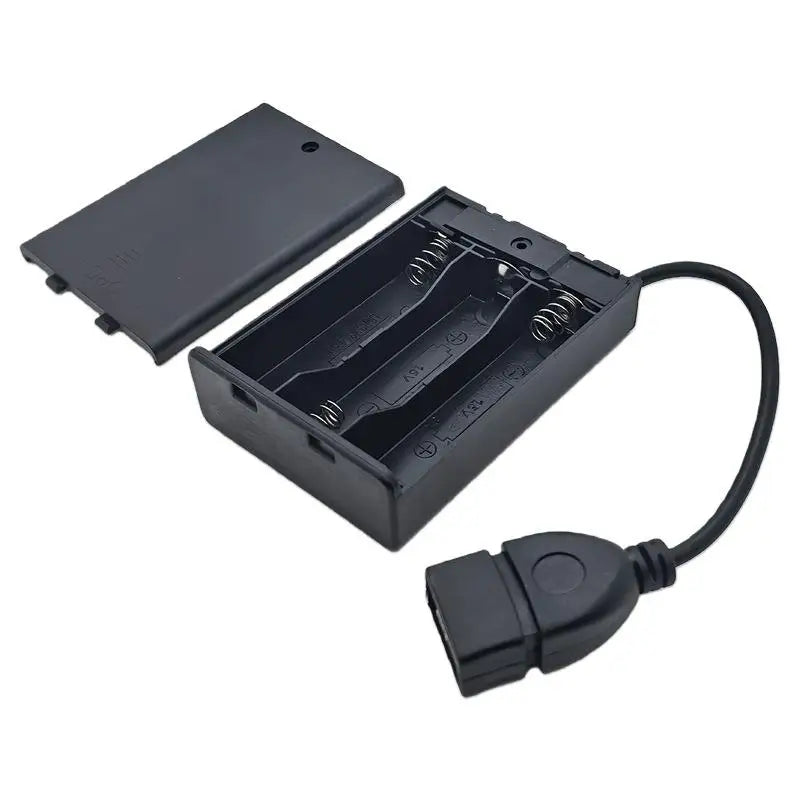1/4Pcs USB Mini Power Supply Battery Box With Cover And Switch 3 X AA USB Battery Box For 4.5V LED Strip Lights Oasis Select