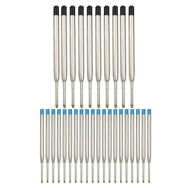 10/20/40Pcs L:3.9 In Ballpoint Pen Refills for Parker Pens Medium Point blue red Black Ink Rods for Writing Office Stationery Oasis Select 30pcs Mix