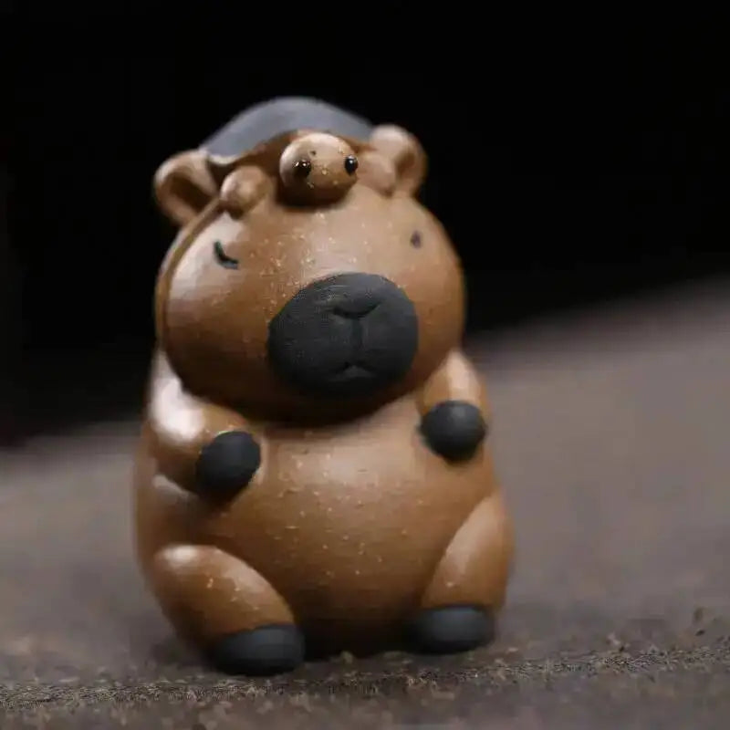 Zisha Tea Pet Animal Healing Cute Adorable Yuanbao Capybara Small Ornament Turtle Decoration Чаепитие Oasis Select Top Turtle Kapibara