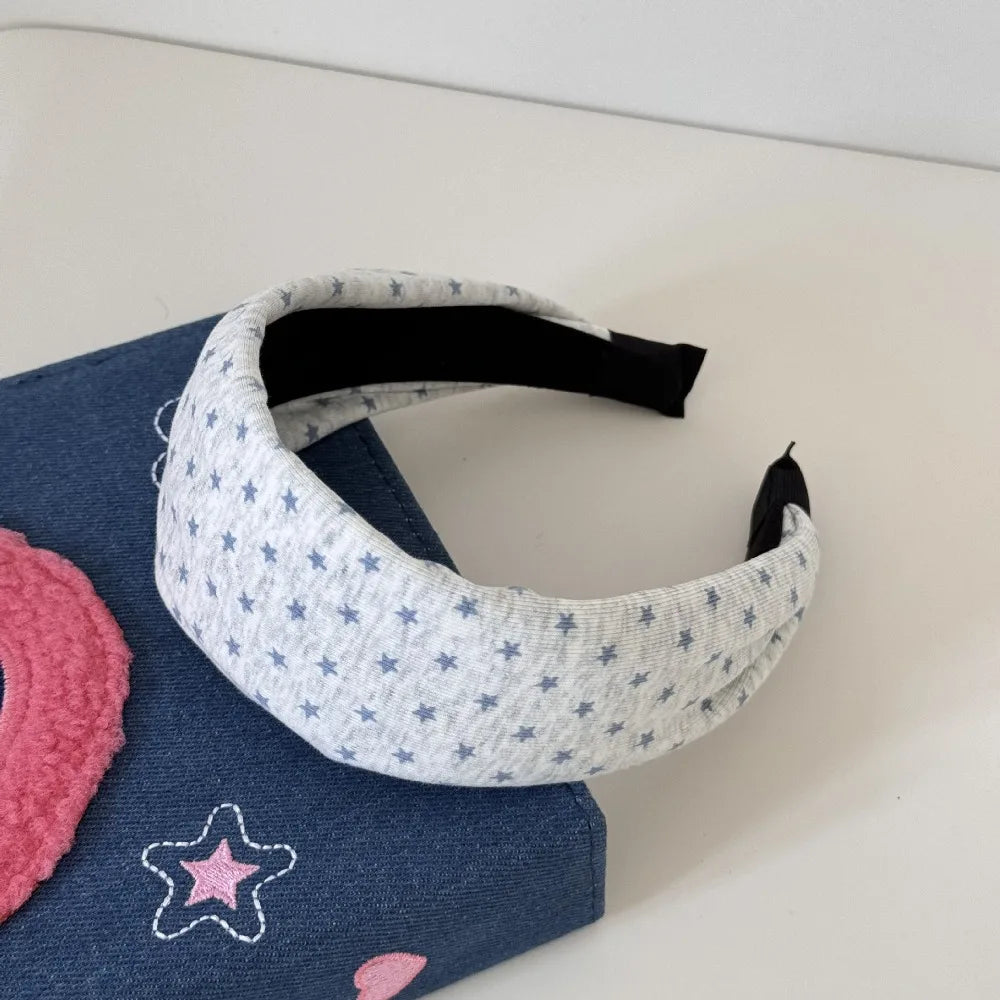 New Polka Dots Headbands Stripes Star Pattern Hair Band Classic Dot Point Grey Series Female Headwear Girl Oasis Select 7