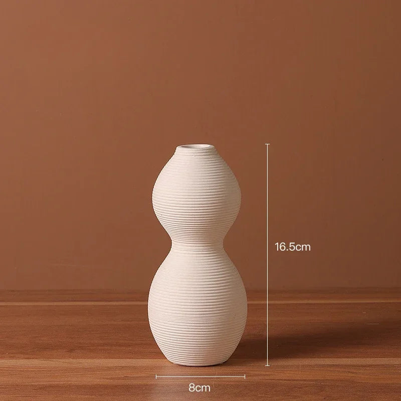 Modern simple white ceramic vase decoration flower arrangement living room TV cabinet home decoration flower device Oasis Select A Brushed vase