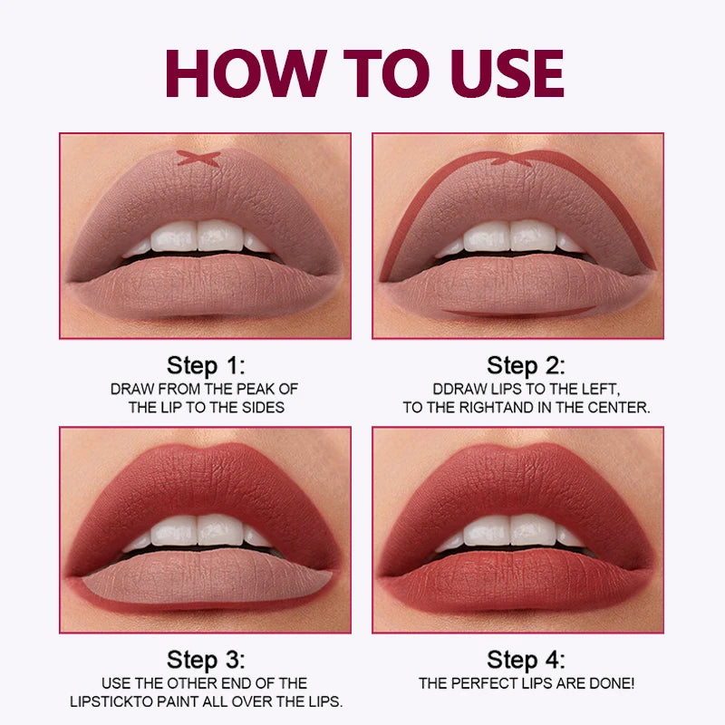 O'CHEAL 2-in-1 Matte Lipstick & Lip Liner Pencil | 24H Wear