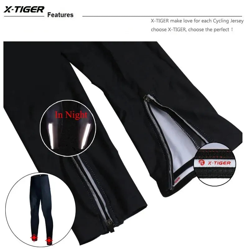 X-TIGER Man Cycling Trousers Winter Thermal Mountain Bike Pants Bicycle Tights Coolmax 5D Gel Pad Keep Warm Pants Oasis Select