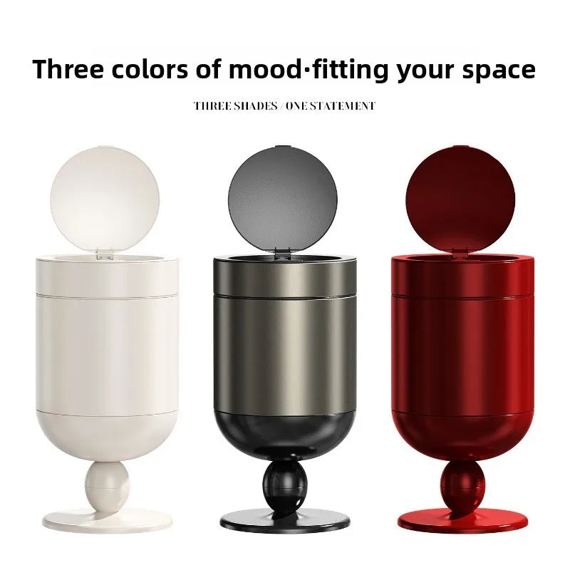 Bedroom large-capacity stainless steel trash can household 2026 new light luxury high-end living room retro with cover removable Oasis Select