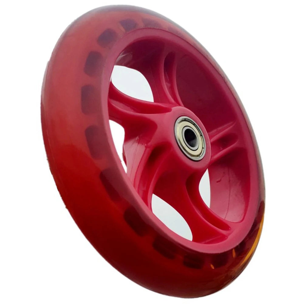 Wheel Scooter Wheel 6 Inch 6In Wheel Accessories No Noise No Slip Push/Kick/Stunt Replacement Scooter Front Wheels Oasis Select Red transparent
