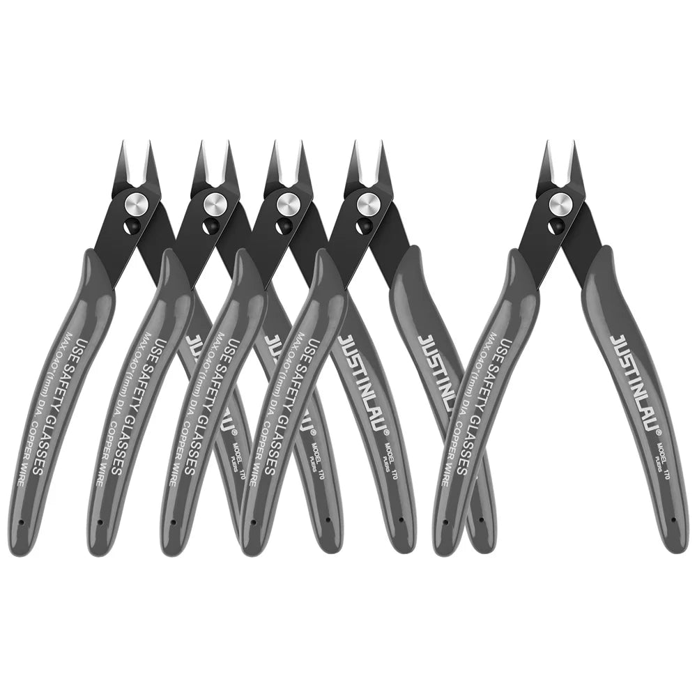5Pcs 170 Wire Cutter DIY Trimmer Diagonal Side Cutting Cable Nippers Red Blue Pliers Hand Mini Snips Flush Nipper Trimmer Oasis Select Grey