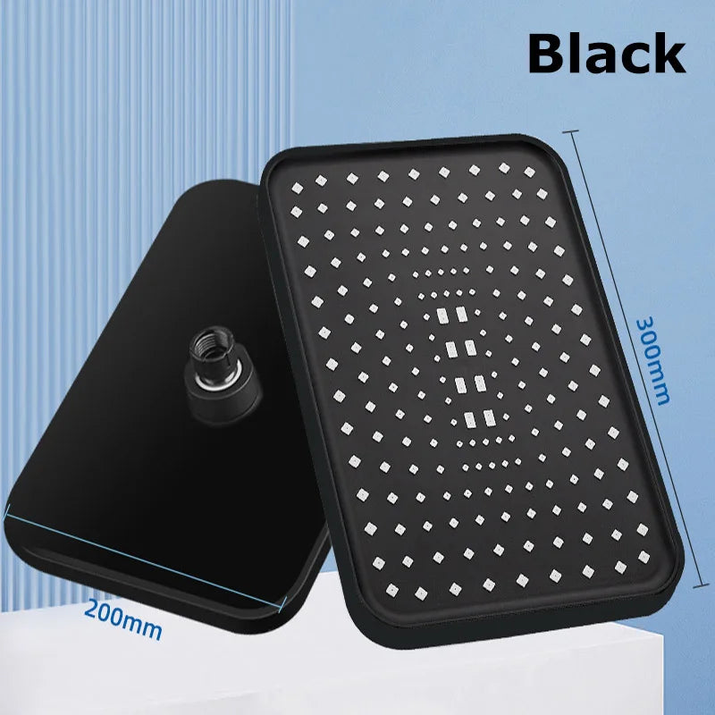 12" Square Rainfall Shower Head | 360° Adjustable Water Saving